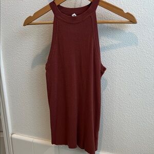 Sleeveless Ribbed Mauve Top